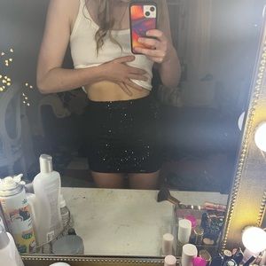 BRAND NEW BLACK SPARKLE MINI SKIRT FROM DOLLS KILL